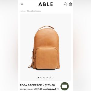 Brand new with tags Able Rosa leather backpack